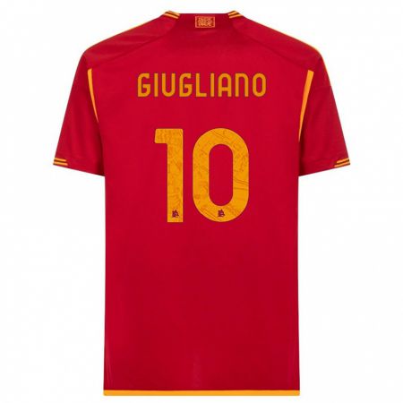 Kandiny Kinderen Manuela Giugliano #10 Rood Thuisshirt Thuistenue 2023/24 T-Shirt België