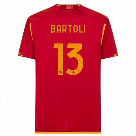 Kandiny Bambino Maglia Elisa Bartoli #13 Rosso Kit Gara Home 2023/24 Maglietta