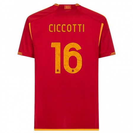 Kandiny Bambino Maglia Claudia Ciccotti #16 Rosso Kit Gara Home 2023/24 Maglietta