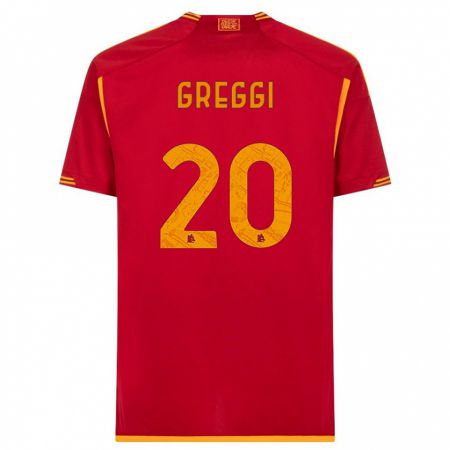 Kandiny Kinderen Giada Greggi #20 Rood Thuisshirt Thuistenue 2023/24 T-Shirt België