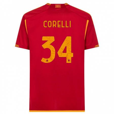 Kandiny Bambino Maglia Alice Corelli #34 Rosso Kit Gara Home 2023/24 Maglietta