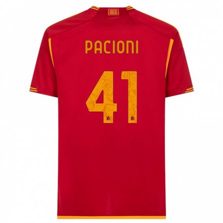 Kandiny Bambino Maglia Eleonora Pacioni #41 Rosso Kit Gara Home 2023/24 Maglietta