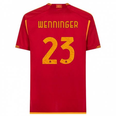 Kandiny Niño Camiseta Carina Wenninger #23 Rojo 1ª Equipación 2023/24 La Camisa