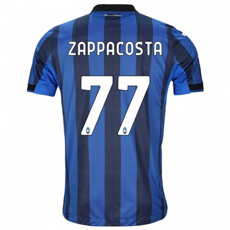 Kandiny Dzieci Davide Zappacosta #77 Czarno-Niebieski Domowa Koszulka 2023/24 Koszulki Klubowe