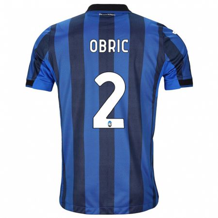 Kandiny Bambino Maglia Relja Obric #2 Nero Blu Kit Gara Home 2023/24 Maglietta