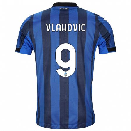 Kandiny Kinderen Vanja Vlahovic #9 Zwart Blauw Thuisshirt Thuistenue 2023/24 T-Shirt België