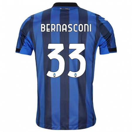 Kandiny Kinderen Lorenzo Bernasconi #33 Zwart Blauw Thuisshirt Thuistenue 2023/24 T-Shirt België