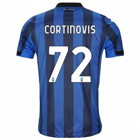 Kandiny Bambino Maglia Alessandro Cortinovis #72 Nero Blu Kit Gara Home 2023/24 Maglietta