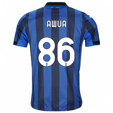 Kandiny Bambino Maglia Theophilus Awua #86 Nero Blu Kit Gara Home 2023/24 Maglietta