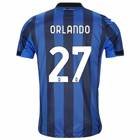 Kandiny Bambino Maglia Daniele Orlando #27 Nero Blu Kit Gara Home 2023/24 Maglietta