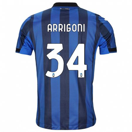 Kandiny Bambino Maglia Mattia Arrigoni #34 Nero Blu Kit Gara Home 2023/24 Maglietta