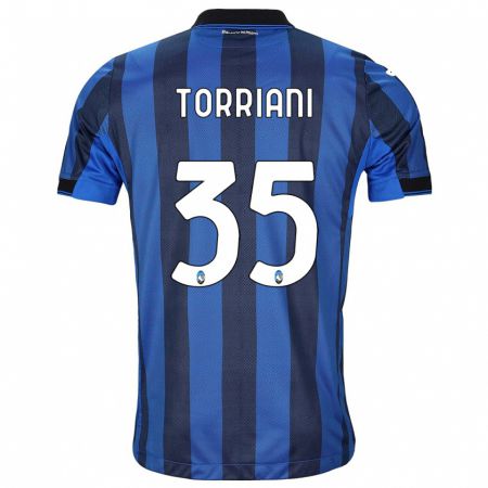 Kandiny Kinder Andrea Torriani #35 Schwarz Blau Heimtrikot Trikot 2023/24 T-Shirt Österreich