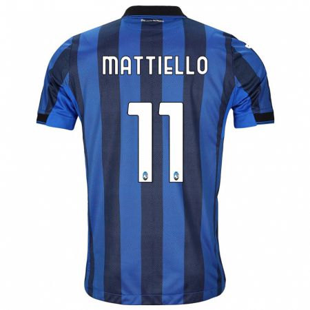 Kandiny Kinderen Federico Mattiello #11 Zwart Blauw Thuisshirt Thuistenue 2023/24 T-Shirt België