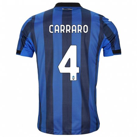 Kandiny Kinderen Marco Carraro #4 Zwart Blauw Thuisshirt Thuistenue 2023/24 T-Shirt België