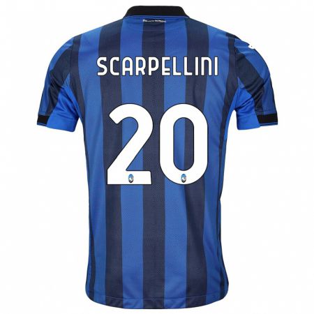 Kandiny Bambino Maglia Andrea Scarpellini #20 Nero Blu Kit Gara Home 2023/24 Maglietta