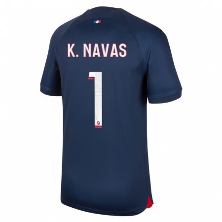 Kandiny Bambino Maglia Keylor Navas #1 Blu Rosso Kit Gara Home 2023/24 Maglietta