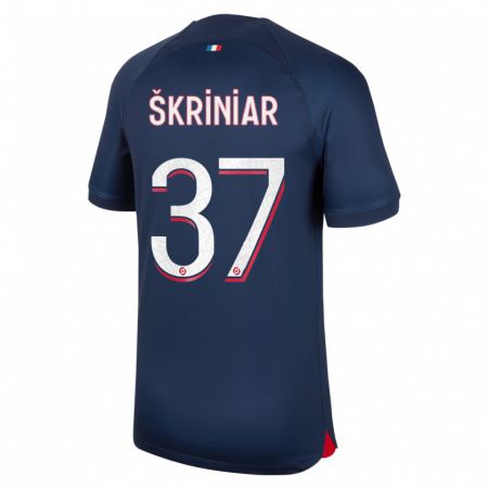 Kandiny Kinder Milan Skriniar #37 Blau Rot Heimtrikot Trikot 2023/24 T-Shirt Österreich