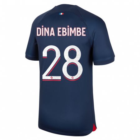 Kandiny Kinder Eric Junior Dina Ebimbe #28 Blau Rot Heimtrikot Trikot 2023/24 T-Shirt Österreich