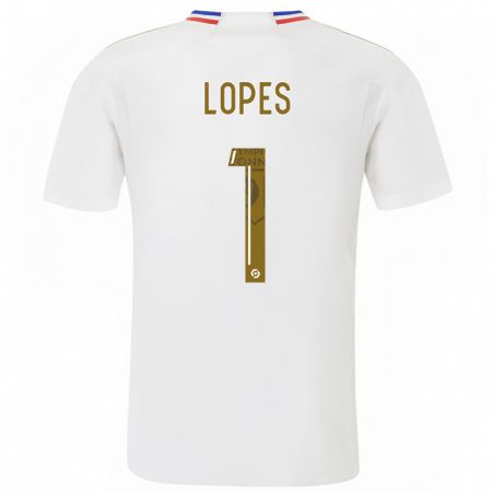 Kandiny Bambino Maglia Anthony Lopes #1 Bianco Kit Gara Home 2023/24 Maglietta