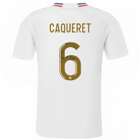 Kandiny Kinderen Maxence Caqueret #6 Wit Thuisshirt Thuistenue 2023/24 T-Shirt België