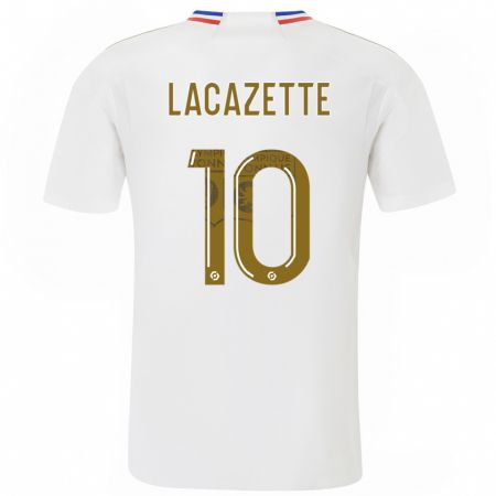 Kandiny Dzieci Alexandre Lacazette #10 Biały Domowa Koszulka 2023/24 Koszulki Klubowe