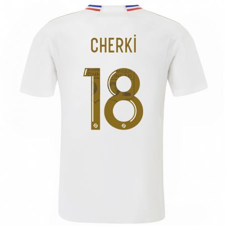 Kandiny Bambino Maglia Rayan Cherki #18 Bianco Kit Gara Home 2023/24 Maglietta