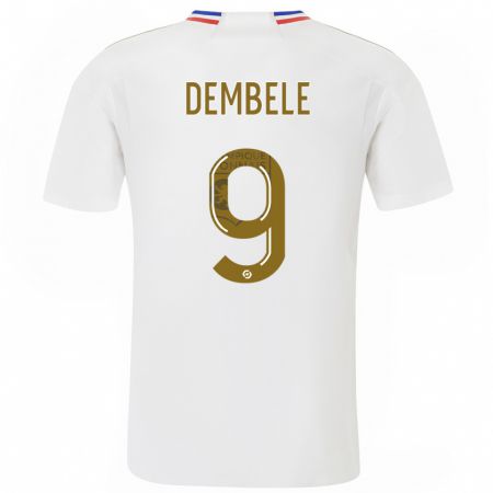 Kandiny Dzieci Moussa Dembele #9 Biały Domowa Koszulka 2023/24 Koszulki Klubowe