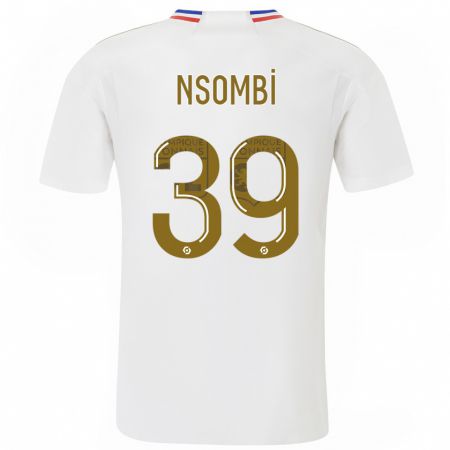 Kandiny Kinderen Gael Nsombi #39 Wit Thuisshirt Thuistenue 2023/24 T-Shirt België