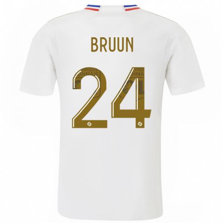 Kandiny Kinderen Signe Bruun #24 Wit Thuisshirt Thuistenue 2023/24 T-Shirt België