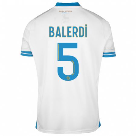 Kandiny Bambino Maglia Leonardo Balerdi #5 Bianco Kit Gara Home 2023/24 Maglietta