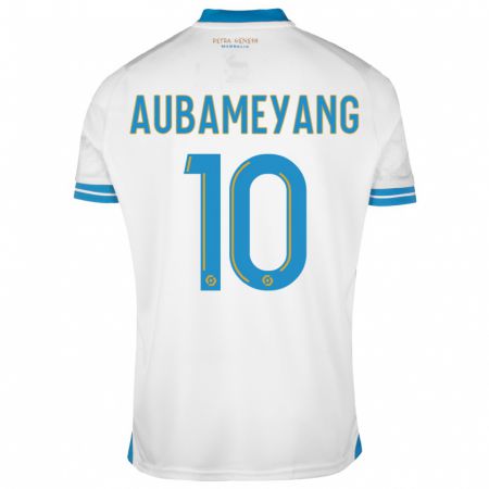 Kandiny Bambino Maglia Pierre-Emerick Aubameyang #10 Bianco Kit Gara Home 2023/24 Maglietta