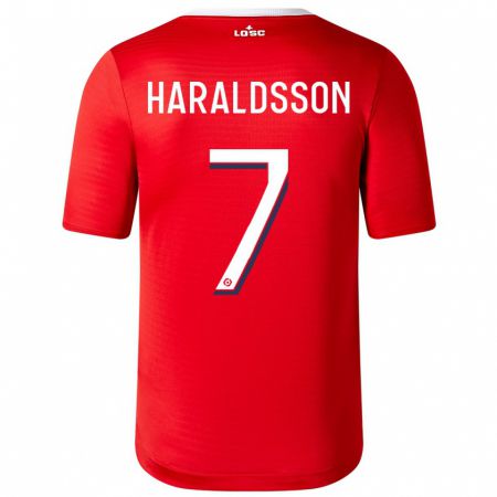 Kandiny Niño Camiseta Hákon Arnar Haraldsson #7 Rojo 1ª Equipación 2023/24 La Camisa