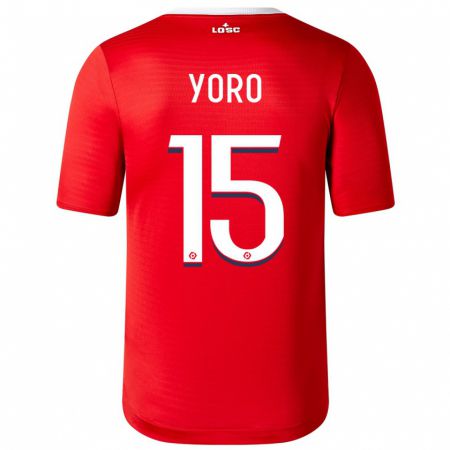 Kandiny Niño Camiseta Leny Yoro #15 Rojo 1ª Equipación 2023/24 La Camisa