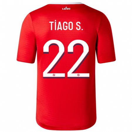 Kandiny Kinderen Tiago Santos #22 Rood Thuisshirt Thuistenue 2023/24 T-Shirt België