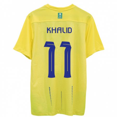 Kandiny Bambino Maglia Khalid Al-Ghannam #11 Giallo Kit Gara Home 2023/24 Maglietta