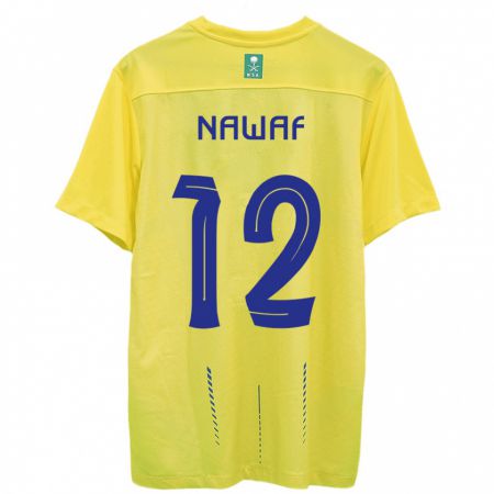 Kandiny Bambino Maglia Nawaf Al-Boushal #12 Giallo Kit Gara Home 2023/24 Maglietta