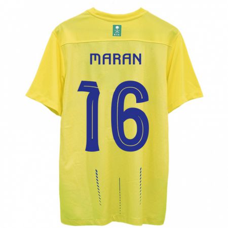 Kandiny Bambino Maglia Mohammed Maran #16 Giallo Kit Gara Home 2023/24 Maglietta