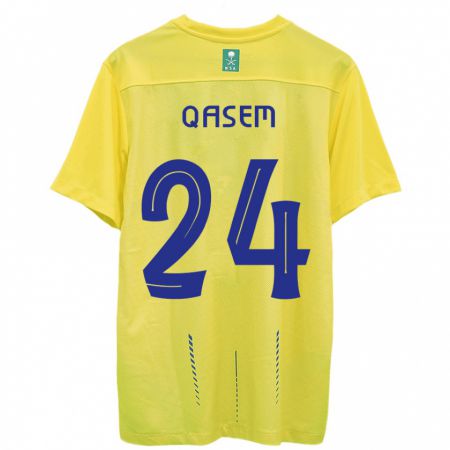 Kandiny Bambino Maglia Mohammed Qasem #24 Giallo Kit Gara Home 2023/24 Maglietta