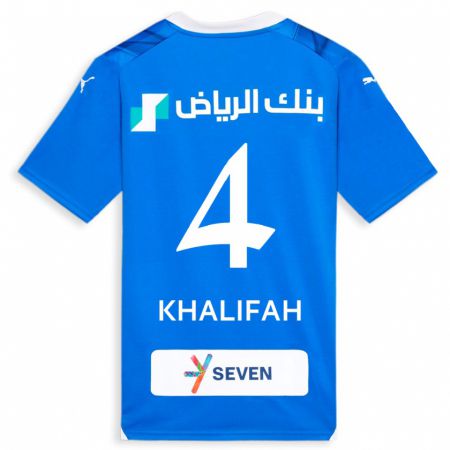 Kandiny Kinder Khalifah Al-Dawsari #4 Blau Heimtrikot Trikot 2023/24 T-Shirt Österreich