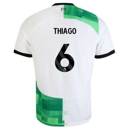 Kandiny Bambino Maglia Thiago #6 Bianco Verde Kit Gara Away 2023/24 Maglietta