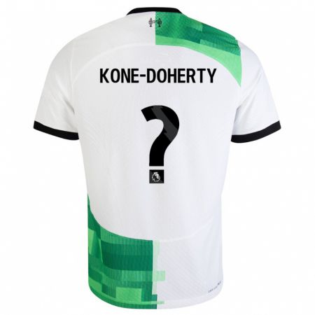 Kandiny Bambino Maglia Trent Kone-Doherty #0 Bianco Verde Kit Gara Away 2023/24 Maglietta