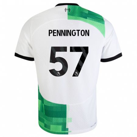 Kandiny Bambino Maglia Cody Pennington #57 Bianco Verde Kit Gara Away 2023/24 Maglietta