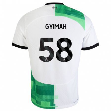 Kandiny Bambino Maglia Francis Gyimah #58 Bianco Verde Kit Gara Away 2023/24 Maglietta