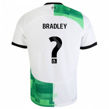 Kandiny Bambino Maglia Conor Bradley #0 Bianco Verde Kit Gara Away 2023/24 Maglietta