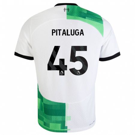 Kandiny Kinderen Marcelo Pitaluga #45 Wit Groen Uitshirt Uittenue 2023/24 T-Shirt België