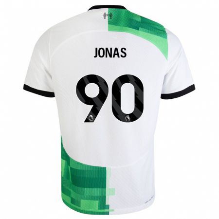 Kandiny Bambino Maglia Lee Jonas #90 Bianco Verde Kit Gara Away 2023/24 Maglietta