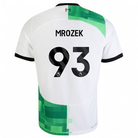 Kandiny Bambino Maglia Fabian Mrozek #93 Bianco Verde Kit Gara Away 2023/24 Maglietta