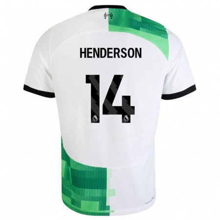 Kandiny Bambino Maglia Henderson #14 Bianco Verde Kit Gara Away 2023/24 Maglietta