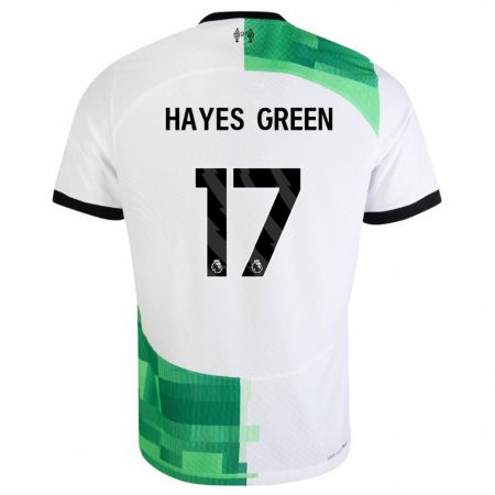 Kandiny Bambino Maglia Charlie Hayes-Green #17 Bianco Verde Kit Gara Away 2023/24 Maglietta