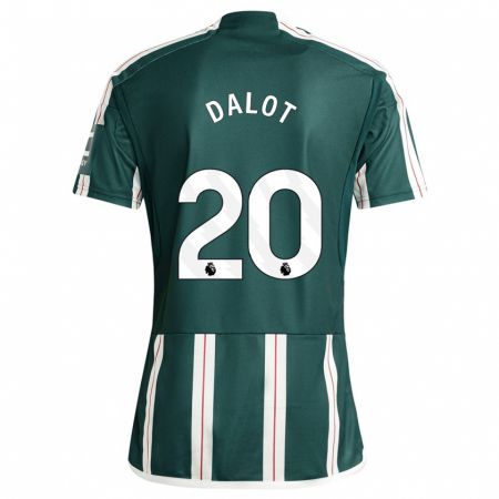 Kandiny Bambino Maglia Diogo Dalot #20 Verde Scuro Kit Gara Away 2023/24 Maglietta